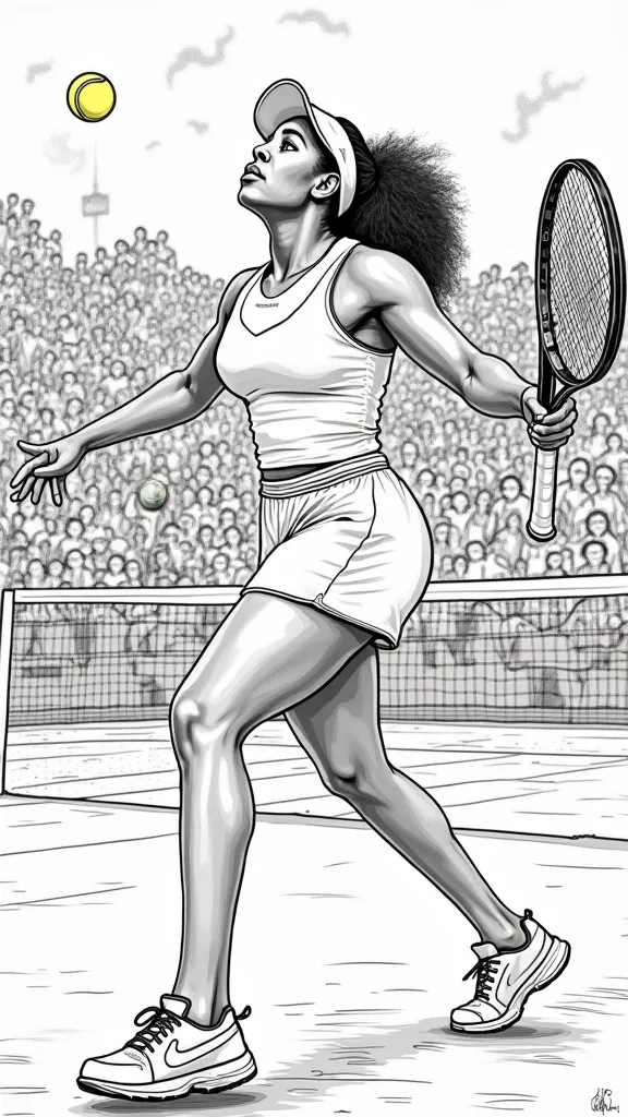 Página para colorear de Serena Williams